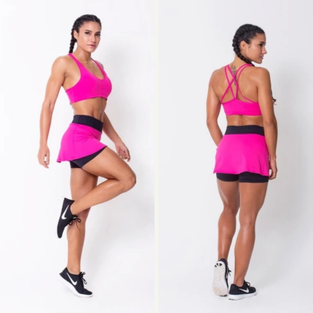Athleisure - Pink Ruffle Skort - Picture 2 of 4